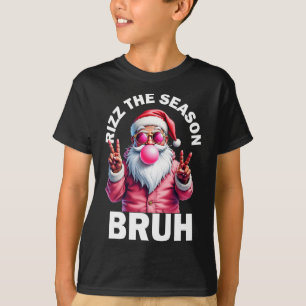 Rizz The Season Bruh Funny Christmas Rizzmas Santa T-Shirt