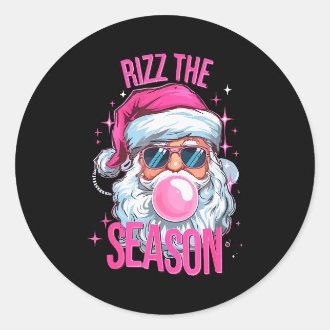 Rizz The Season Funny Christmas Pajamas Rizzler Sa Classic Round Sticker (Front)