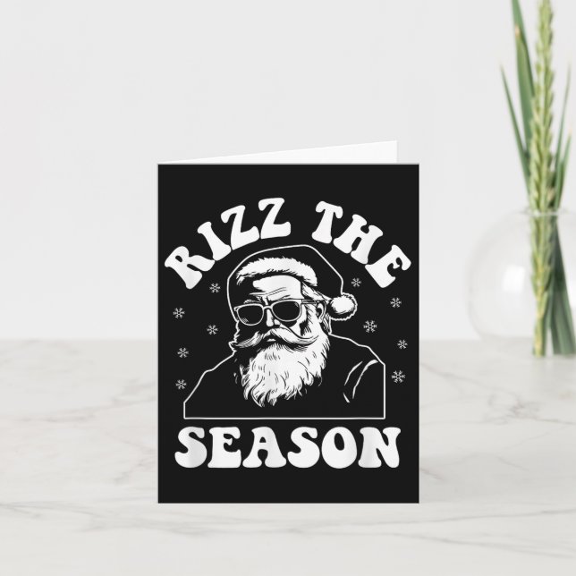 Rizz The Season Funny Christmas Rizzmas Santa Clau Card (Front)