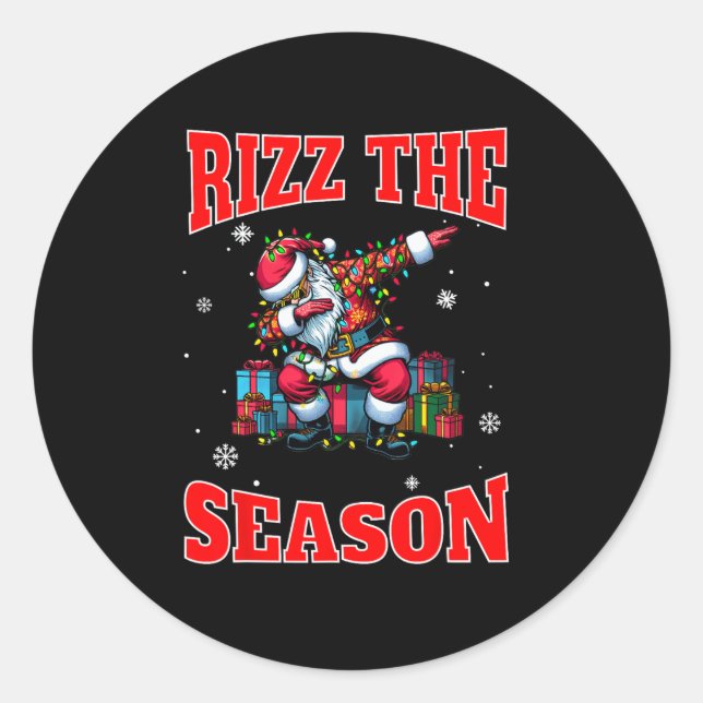 Rizz The Season Funny Middle School Gen Alpha Chri Classic Round Sticker (Front)