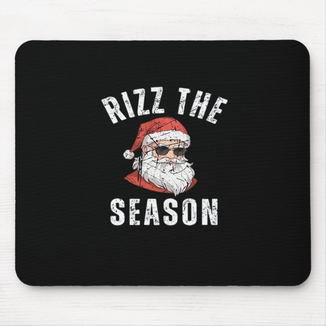 Rizz The Season Funny Santa Merry Rizzmas Rizzler  Mouse Mat (Front)