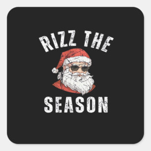 Rizz The Season Funny Santa Merry Rizzmas Rizzler  Square Sticker