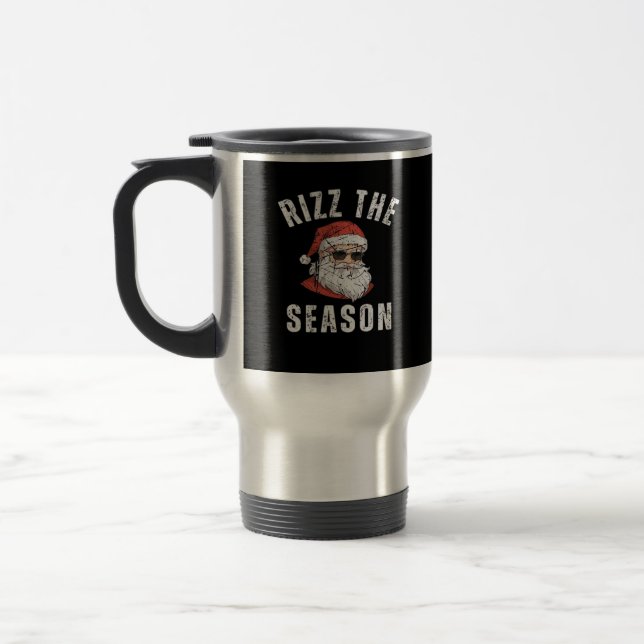 Rizz The Season Funny Santa Merry Rizzmas Rizzler  Travel Mug (Left)