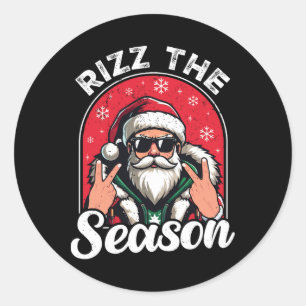 Rizz The Season Funny Saying Santa Claus Rizzmas C Classic Round Sticker