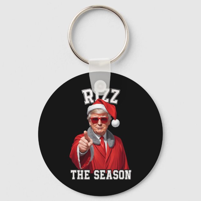 Rizz The Season Funny Trump Christmas Santa Claus  Key Ring (Front)