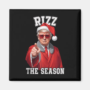 Rizz The Season Funny Trump Christmas Santa Claus Magnet