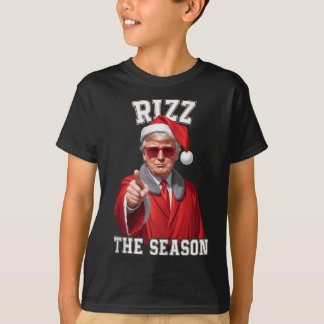 Rizz The Season Funny Trump Christmas Santa Claus  T-Shirt