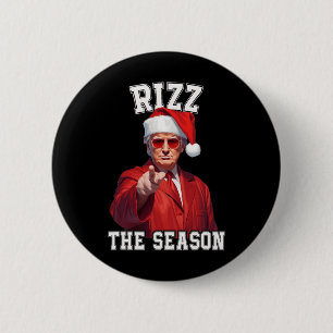 Rizz The Season Funny Trump Christmas Santa Pajama 6 Cm Round Badge