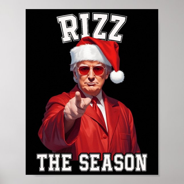 Rizz The Season Funny Trump Christmas Santa Pajama Poster (Front)