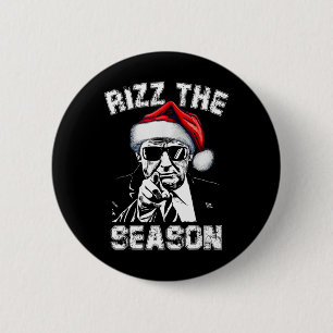 Rizz The Season Funny Trump Merry Christmas Santa 6 Cm Round Badge