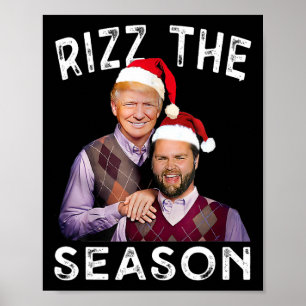 Rizz The Season Funny Trump Vance Christmas Santa Poster