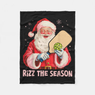 Rizz The Season Santa Ckleball Christmas Funny Riz Fleece Blanket