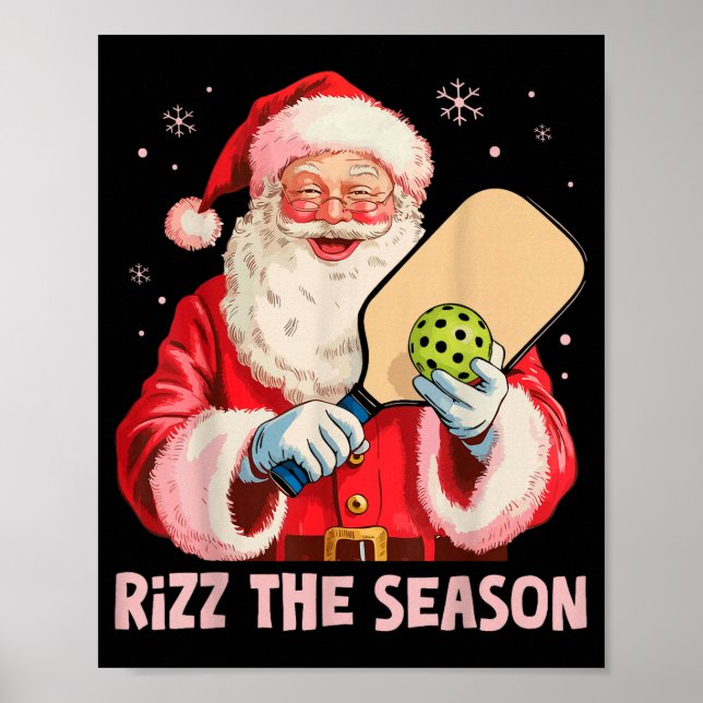 Rizz The Season Santa Ckleball Christmas Funny Riz Poster (Front)