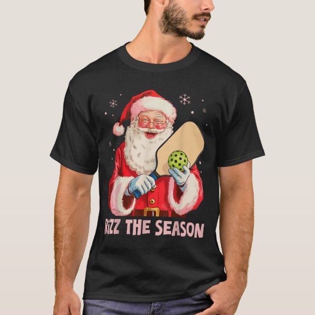 Rizz The Season Santa Ckleball Christmas Funny Riz T-Shirt (Front)