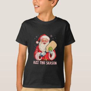 Rizz The Season Santa Ckleball Christmas Funny Riz T-Shirt