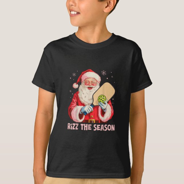 Rizz The Season Santa Ckleball Christmas Funny Riz T-Shirt (Front)
