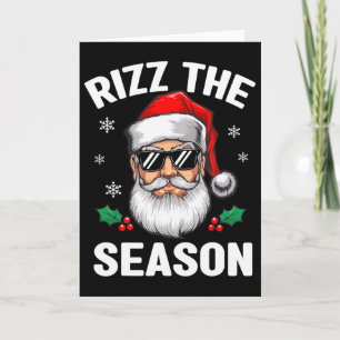 Rizz The Season Santa Kids Teen Boys Funny Christm Card