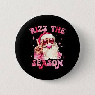 Rizz The Season Santa Pink Bubble Gum Rizzmas Chri 6 Cm Round Badge