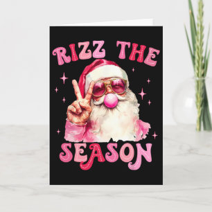 Rizz The Season Santa Pink Bubble Gum Rizzmas Chri Card