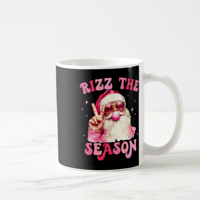 Rizz The Season Santa Pink Bubble Gum Rizzmas Chri Coffee Mug (Right)