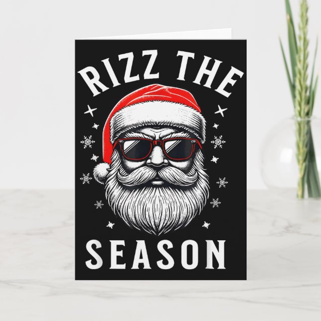 Rizz The Season Silly Christmas Funny Santa  Card (Front)