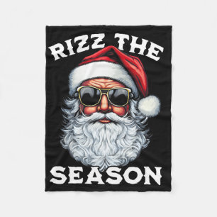 Rizz The Season Silly Christmas Funny Santa Men Te Fleece Blanket