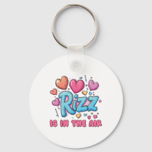 Rizz Valentines Day - Cute Hearts Meme Saying Key Ring