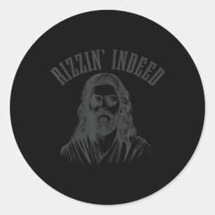 Rizzin Indeed Funny Jesus He Is Rizzin Easter Chri Classic Round Sticker