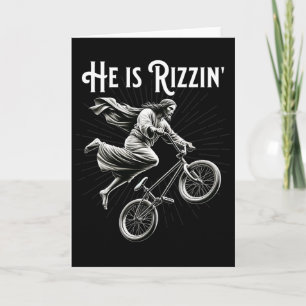 Rizzler Getting Air Funny Rizz He Is Rizzin Jesus Card