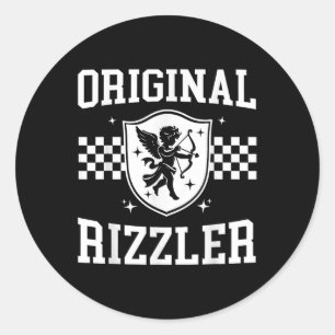 Rizzler Valentines Day - Cupid Hearts Meme Sigma R Classic Round Sticker