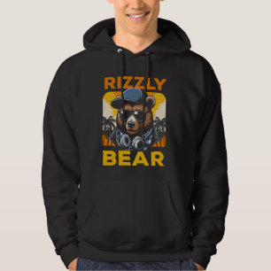 Rizzly Bear Cool Bear Wearing Sunglasses Rizz For Hoodie