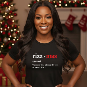 Rizzmas Definition Funny Christmas Holiday Black T-Shirt