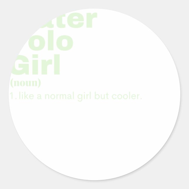 rl - Water Polo Classic Round Sticker (Front)
