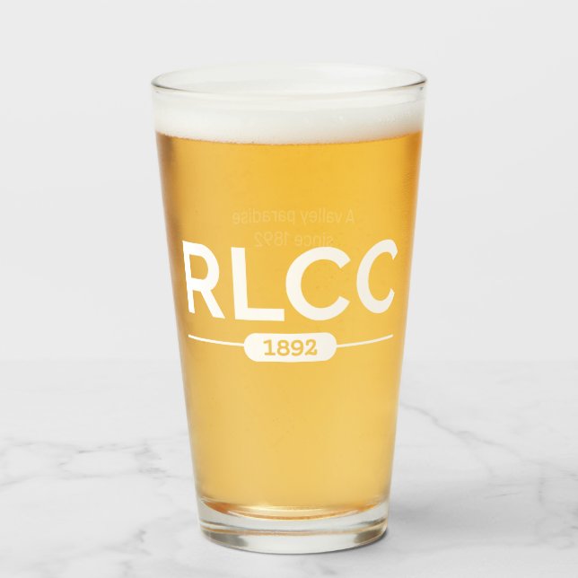 RLCC Logo Pint Glasses - White (Front Filled)