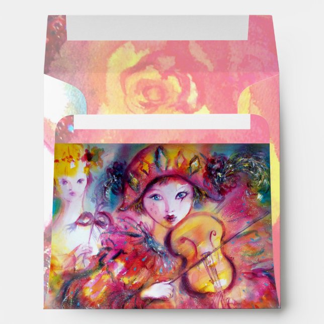 RLECCHINO AND COLOMBINA bright pink red yellow Envelopes (Back (Bottom))