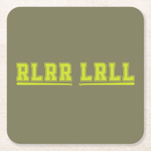 RLRR LRLL Drumsticks Band Drum Drummer Funny Square Paper Coaster