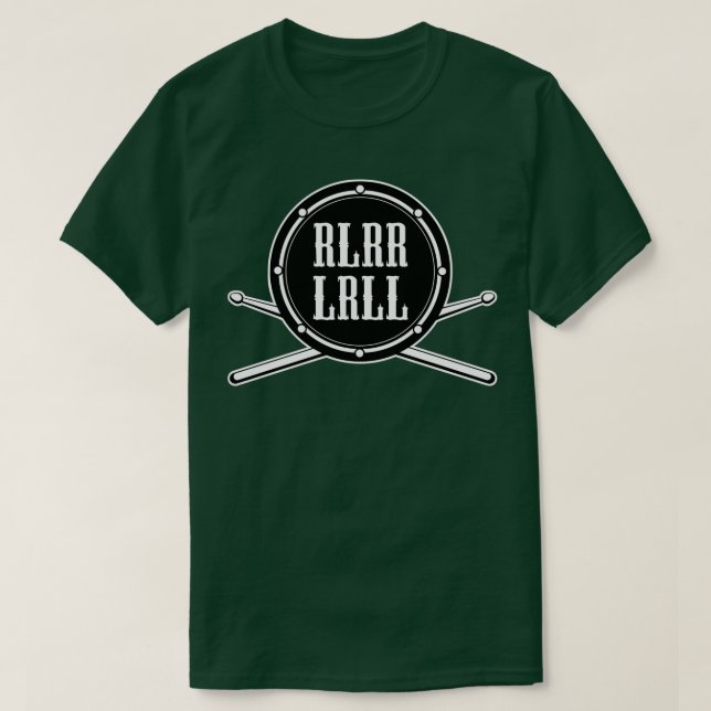 RLRR LRLL Paradiddle with Drum  T-Shirt (Design Front)