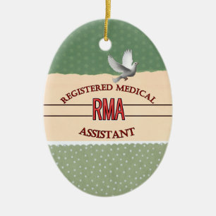RMA LOGO REGISTERED MEDICAL ASSISTANT CERAMIC TREE DECORATION