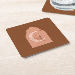 Rmadan Kareem Aesthetic Boho Fleece Blanket Throw Square Paper Coaster
