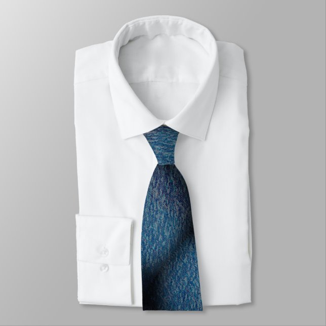 rmdesignflo55 tie BLUE black grey CUTE Neck Tie (Tied)