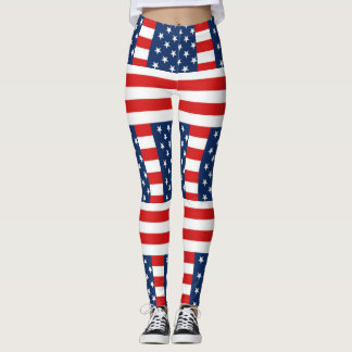 rmdesignflo55 USA Flag on a red background  Leggings