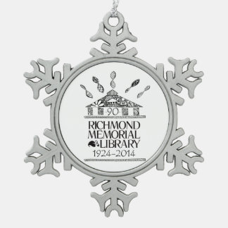 RML 90th Anniv Pewter Snowflake & Ceramic Ball Orn Snowflake Pewter Christmas Ornament