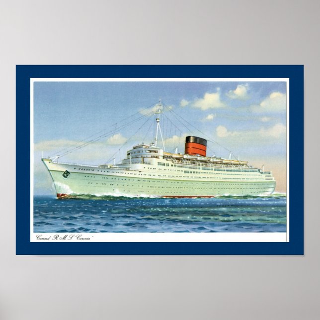 rms Caronia at Sea Poster (Front)