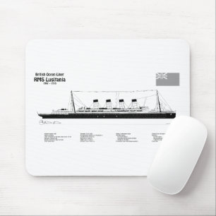 RMS Lusitania - Ship Blueprint Plans BD Mouse Mat