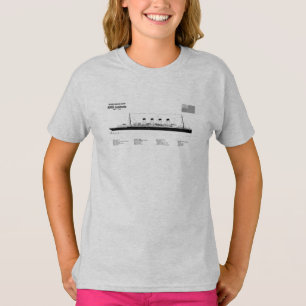 RMS Lusitania - Ship Blueprint Plans SD T-Shirt