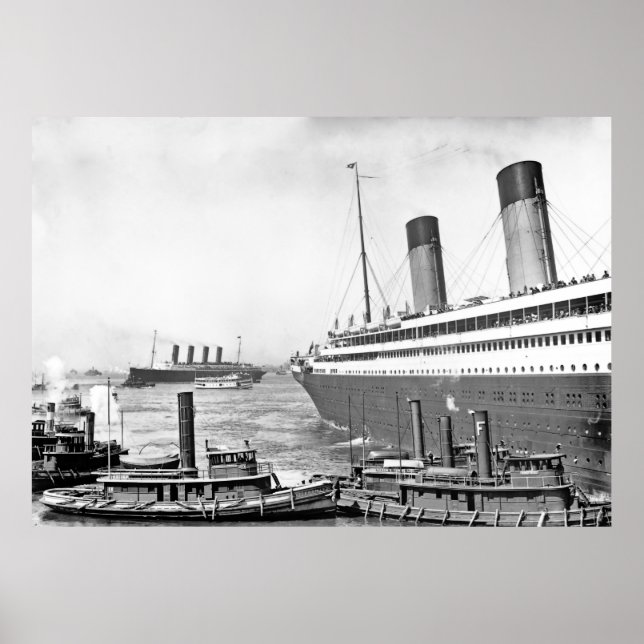 RMS Olympic at New York Poster (Front)