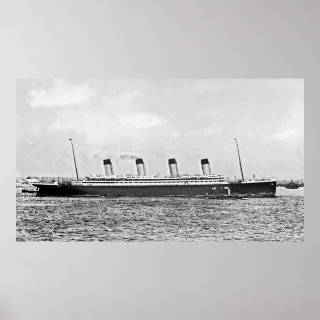 RMS Olympic:  Broadside View Poster (Front)