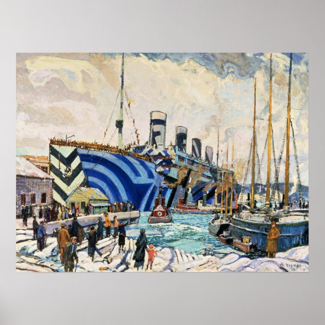 RMS Olympic in Dazzle Camouflage 18x24" poster (Front)