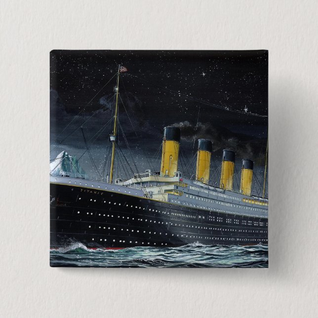 RMS Titanic 15 Cm Square Badge (Front)