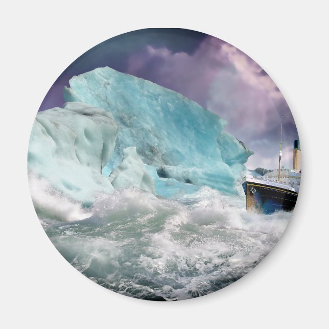 RMS Titanic and Iceberg Painting Magnet (Front)